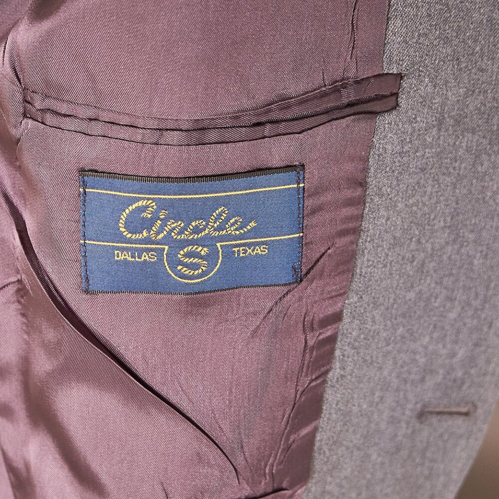 1990s Vintage Western Circle S Slate Blue Blazer Suit Coat